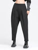 High Elastic Waist Black Harem Trousers