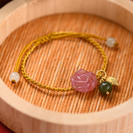 Agate Flower Girl Hetian Jade Bracelet - Dazpy