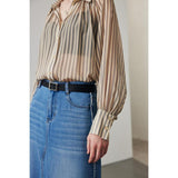 Women's Striped Silk Casual Shirt