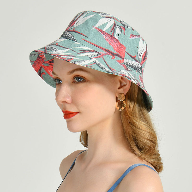 Sombrero unisex de algodón floral para protección solar