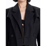 Elegante blazer de mujer con cuello cruzado y doble botonadura para todas las estaciones