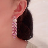 Long Transparent Purple Gradient Ear Earrings - Dazpy