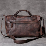 Retro Distressed First Layer Cowhide Shoulder Bag Messenger Bag - Dazpy