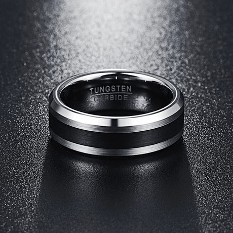 Surface Brushed Black Fashionable Men's Ring - Dazpy