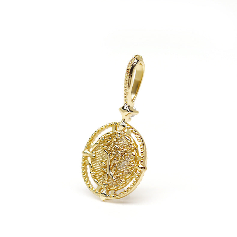 S925 Silver Plated K Gold Reversible Pendant - Dazpy