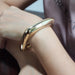 European And American Gold Glossy Wide Version Fashion Bracelet Women - Dazpy