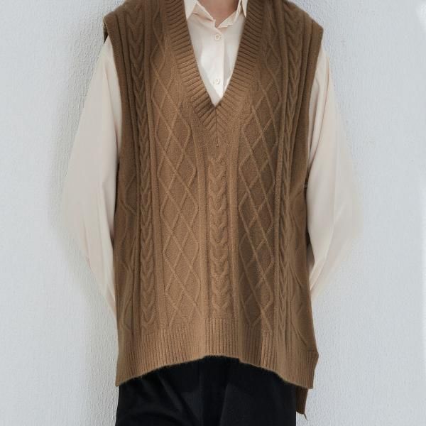 Autumn Winter Oversized Knitted Vest