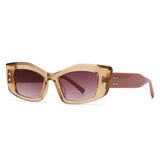 Retro Cat Eye Rivet Sunglasses