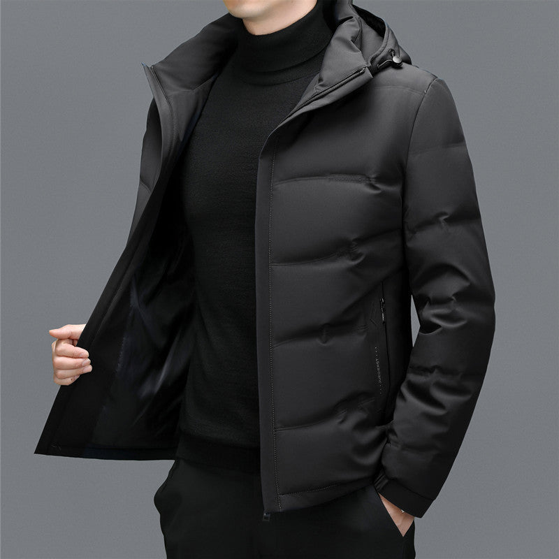 Chaqueta de plumón gruesa desmontable para hombre