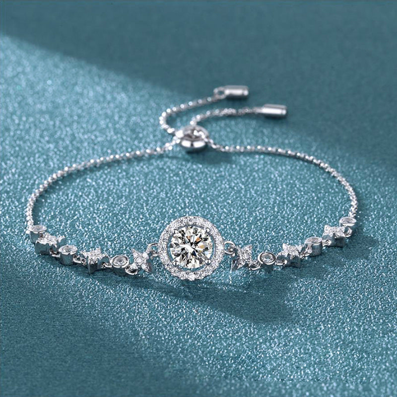 Moissanite One Carat Silver Bracelet - Dazpy