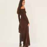 Chic Off-Shoulder Ruffle Long Dress