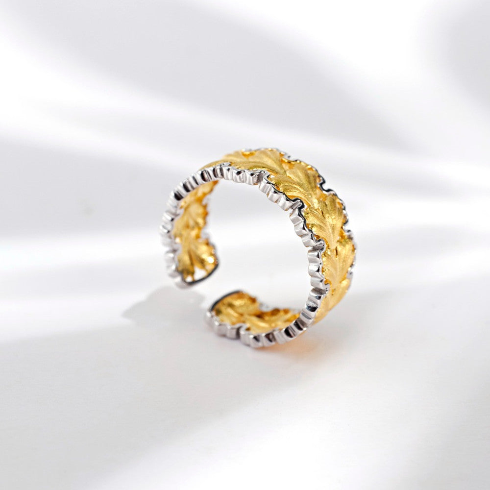 Women's Gold-plated Gingko Leaf Ring - Dazpy