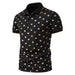 Men's Fashion Crown Bronzing Print Short Sleeve Lapel T-Shirt POLO Shirt