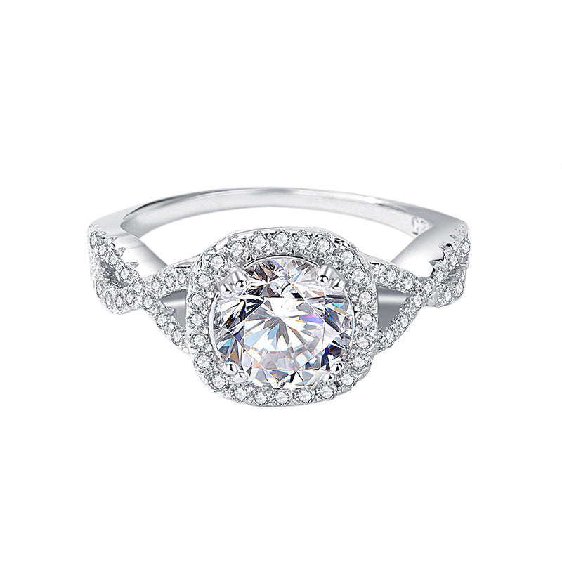 Women's Stylish Round Moissanite Ring - Dazpy