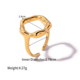 Geometrischer Ring aus 18 Karat vergoldetem Edelstahl für Damen