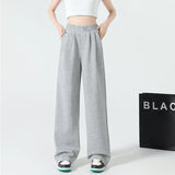 High Waist Wide Leg Gray Sweatpants