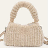 Plush Faux Fur Hobo Handbag