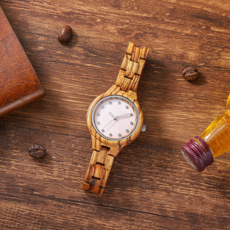 Fashion Sandalwood Watch All Wood Strap Japanese Quartz Movement Wooden Watch - Dazpy