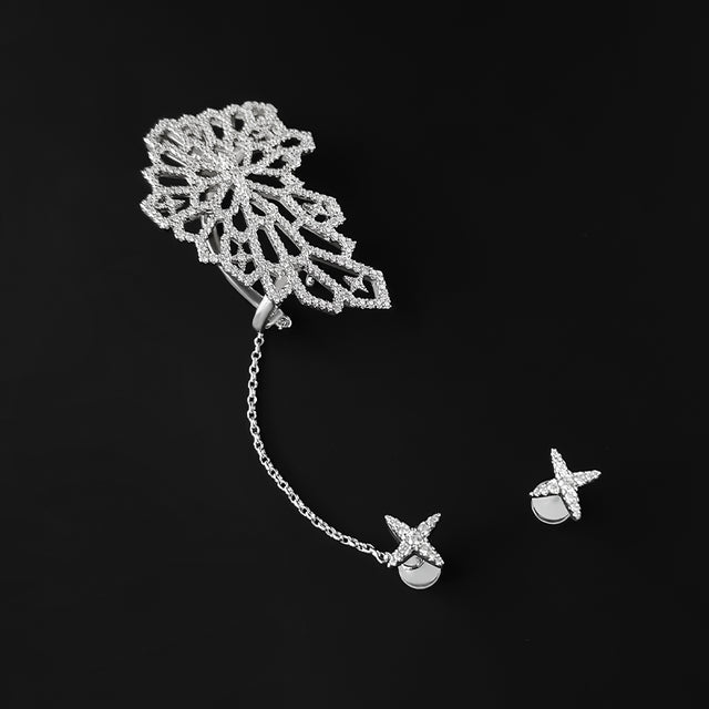 Earring Female Hollow Out Ear Bone Clip Asymmetrical Star - Dazpy