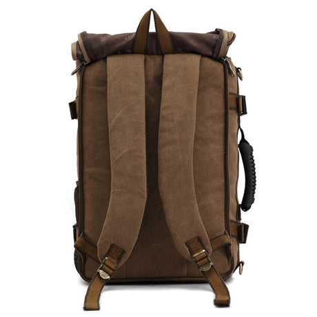 Men Canvas Backpack Huge Travel School Shoulder Computer Backpack Functional Versatile Bags Multifunctional Laptop Bag - Dazpy