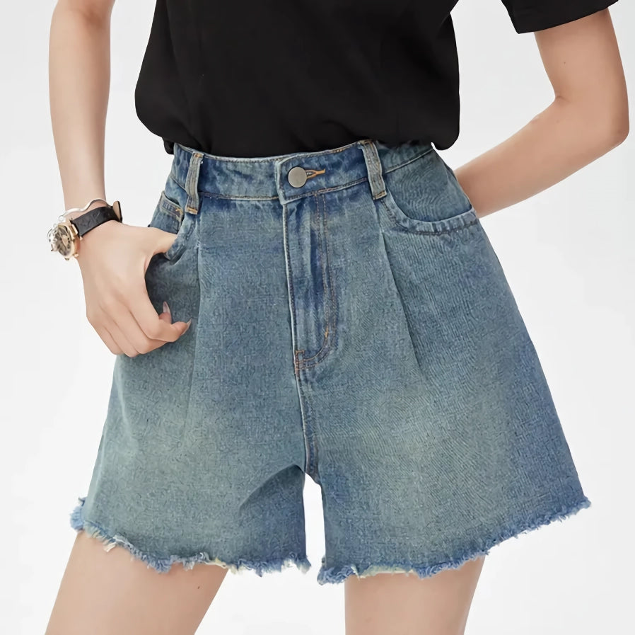 Slimming High Waist Denim Shorts