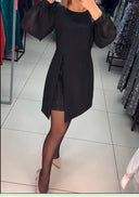 Women's Fitted-Waist Polyester Pullover Dress