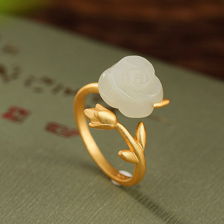 Natural Hetian Jade Qingyu Ring - Dazpy