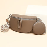 Luxury Cow Leather Women's Crossbody Chest Bag with Purse