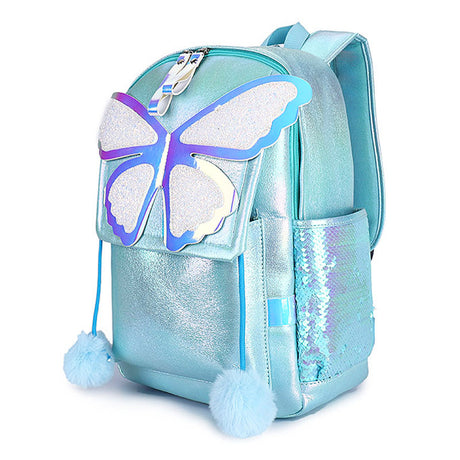 Sequined Butterfly Cute Backpack Female Korean Style Student Schoolbag Female - Dazpy