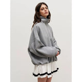 Women's Oversized Fleece-Lined Turtleneck Pullover