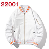 American Street Fashion Kapuzenjacke Volltonfarbe Druck Bestickte Baseballuniform