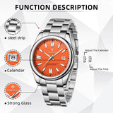 Reloj cronógrafo de cuarzo analógico de lujo para hombre, reloj de pulsera de acero inoxidable resistente al agua