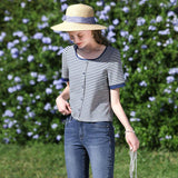 Summer Striped Slim-Fit Knit Tee