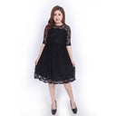 Vestido tipo swing de encaje y nailon para mujer