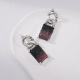 Splicing Gradient Gemstone Earrings And Silver Needles - Dazpy