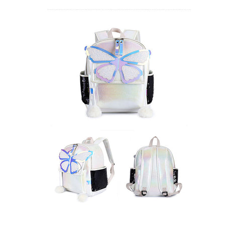 Sequined Butterfly Cute Backpack Female Korean Style Student Schoolbag Female - Dazpy