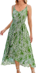 Vestido midi de tirantes con cuello en V para mujer