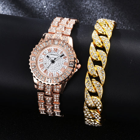 New Women's Suit Bracelet Fashion Exquisite With Diamond English Watch - Dazpy