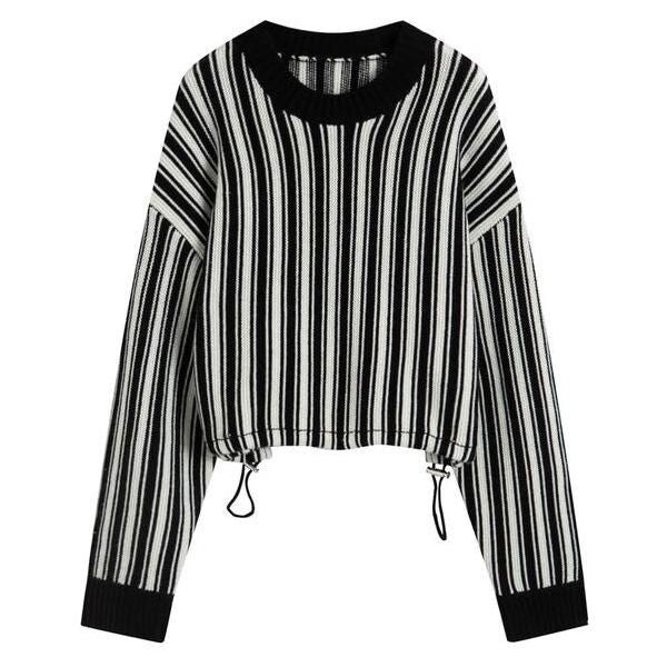 Chic Striped Wool-Blend Pullover