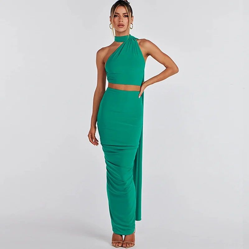 Fashion Backless Sexy Dress Set