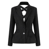 blazer de mujer con pajarita ahuecada con diamantes