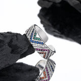 Women's Fashion Sterling Silver Ornamental Stone Ring - Dazpy