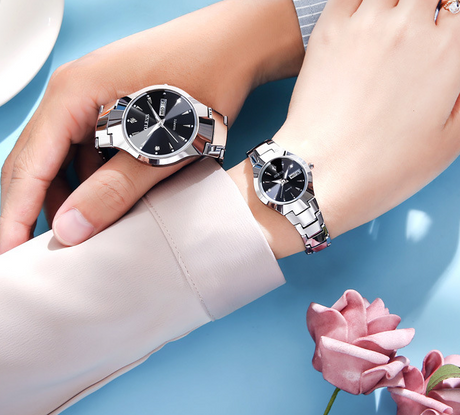 Tungsten Steel Quartz Watch Waterproof Luminous Ladies - Dazpy