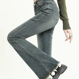 High Waist Slim Flare Jeans for Women