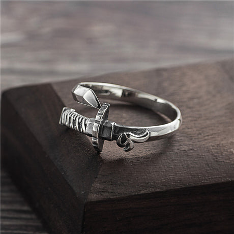 Design Personality Samurai Sword Thailand Silver Ring Men - Dazpy