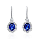 Royal Blue Earrings Classic Retro All Over - Dazpy