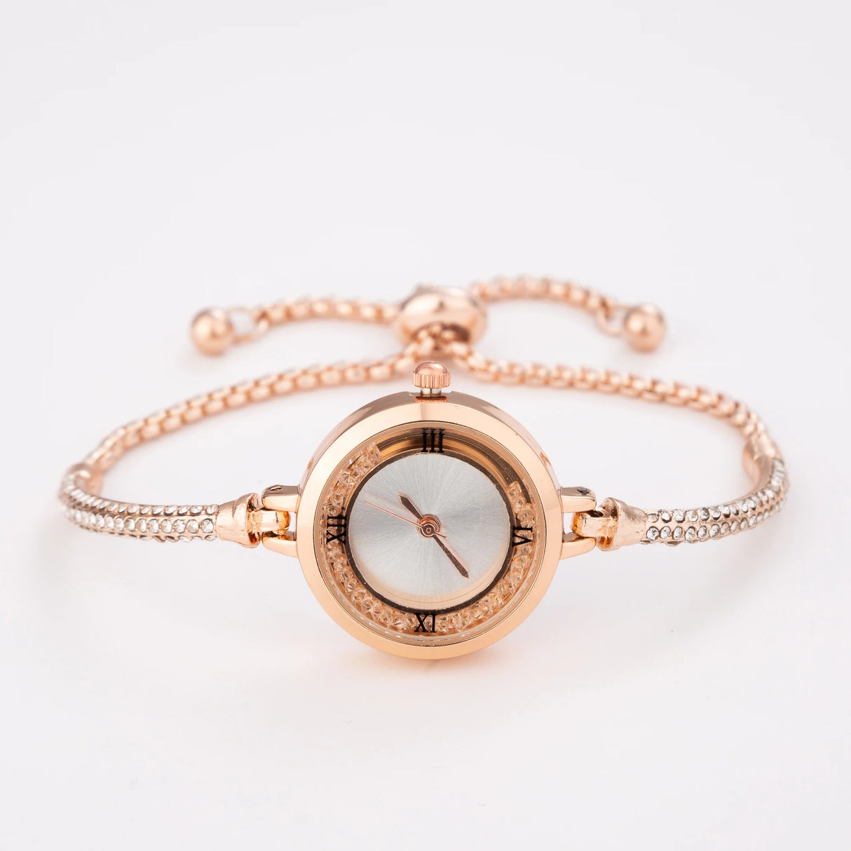 Reloj de cuarzo de lujo para mujer: elegante reloj de pulsera de acero inoxidable con esfera pequeña