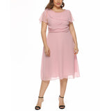 European And American Elegant Chiffon Plus Size Dress