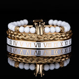 Crown With Roman Numerals Stainless Steel Bracelet - Dazpy