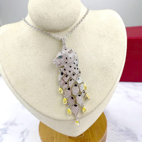 Alloy Material Studded Yellow Diamond Necklace - Dazpy